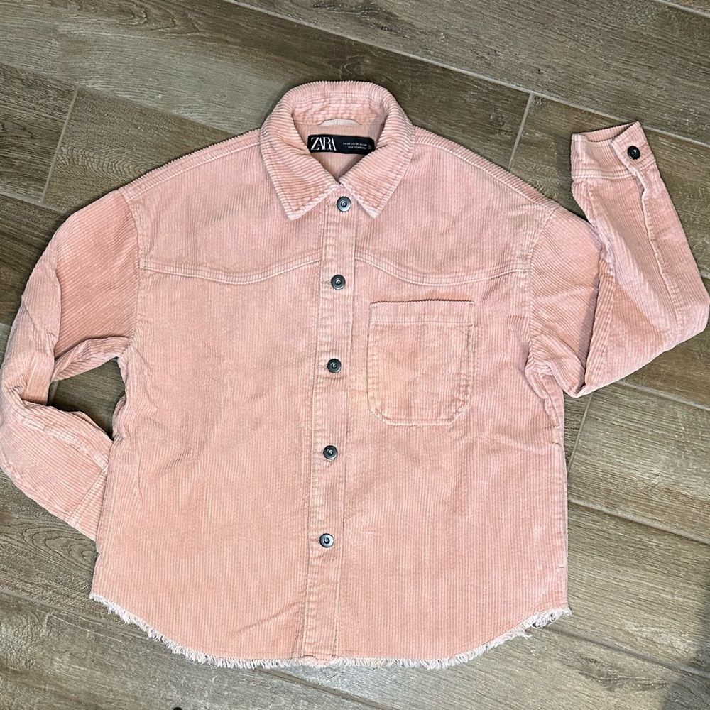 Zara XS Peachy Pink corduroy over sized shacket